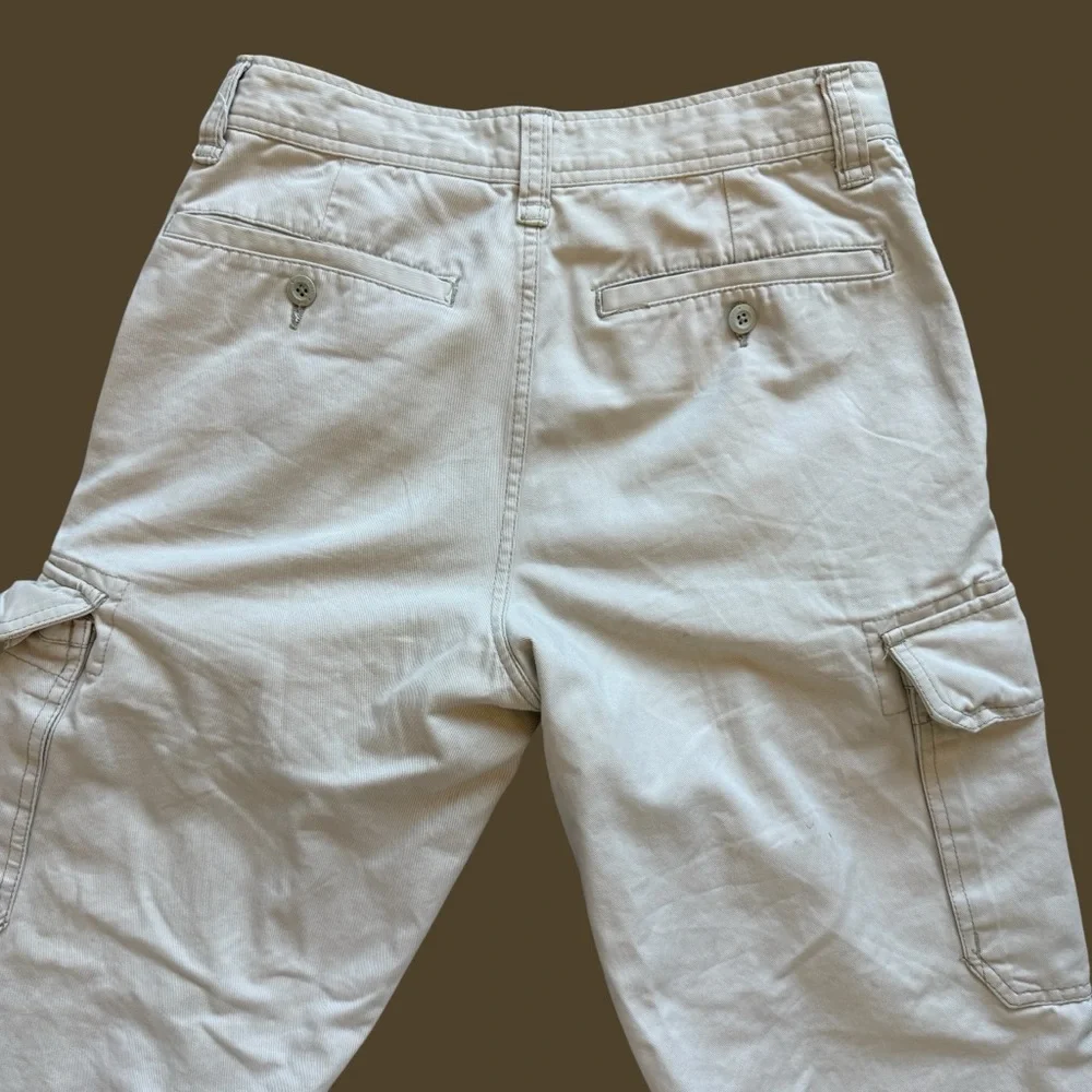 VTG! 2007 Old Navy Cargo Pants Mens 29x30 Beige Y2K Utility Straight Leg Casual